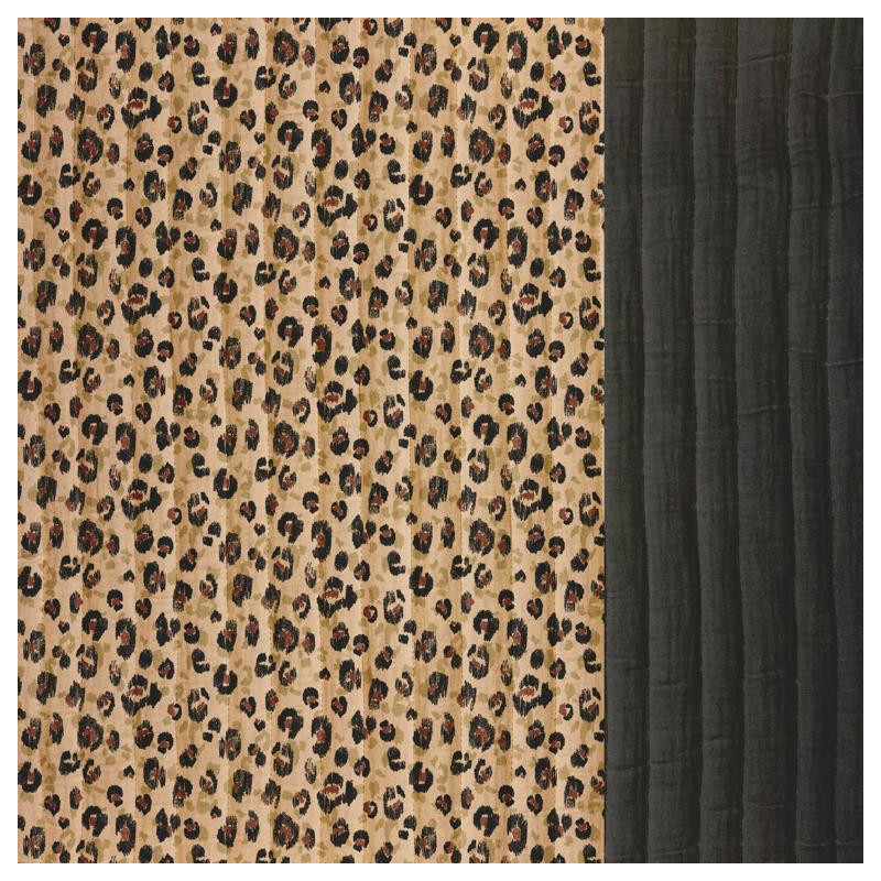 Bedruckte gesteppt Doppelgaze KARLI 4J / DG UNIE Beige / Schwarz